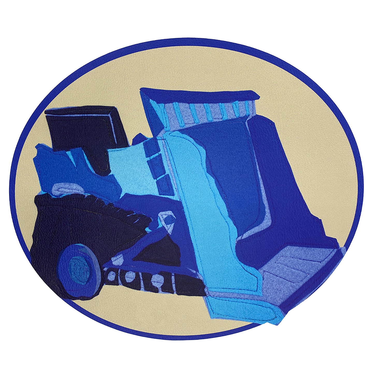 Wipeable Placemat Blue Bulldozer